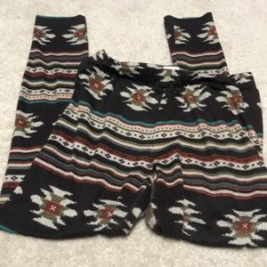 Brown Aztec print leggings